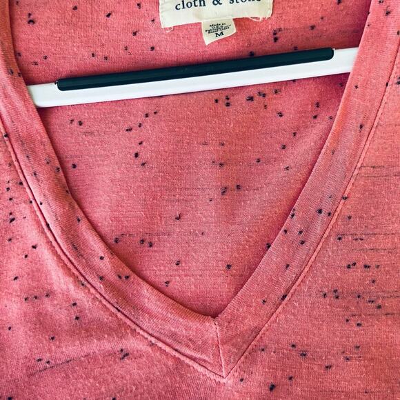 Cloth & Stone Speckled Coral TShirt Blouse Top Medium - Picture 10 of 13